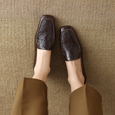 Mocasines Mujer Tacón Robusto Punta Cuadrada Elegantes - Image 25