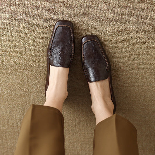 Mocasines Mujer Tacón Robusto Punta Cuadrada Elegantes - Image 25