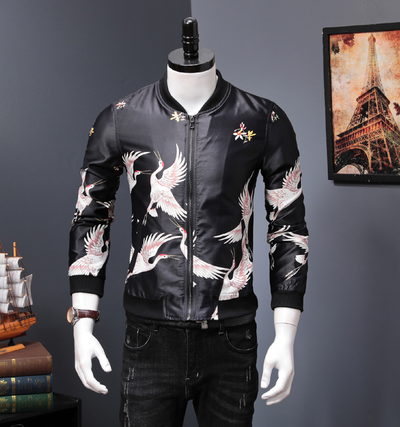 Chaqueta Bomber Estilo Japonés con Grúa Bordada - Abrigo Tendencia Otoño Unisex - Image 5