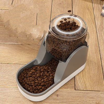 Gray and white automatic pet water dispenser with a transparent reservoir, measuring 35.5cm x 27cm x 17cm. - Image 17