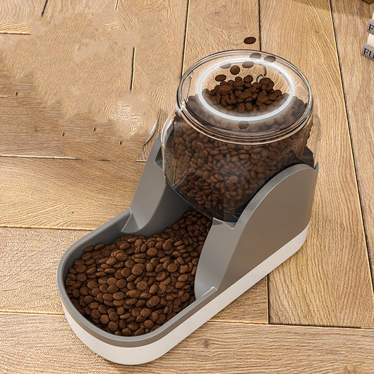 Gray and white automatic pet water dispenser with a transparent reservoir, measuring 35.5cm x 27cm x 17cm. - Image 17