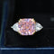 Women's Artificial High Carbon Diamond Ring Rosado Tamaño 5