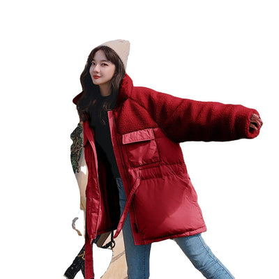 Abrigo de Piel de Cordero Otoño Invierno Estilo Coreano Suelto y Corto para Mujer - Image 5