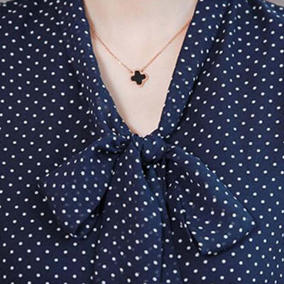 Blusa Elegante de Manga Larga con Cuello de Pie y Moño - Image 6