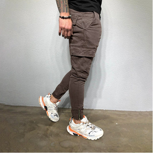Pantalones Tejidos con Cintura Ajustable y Cierre