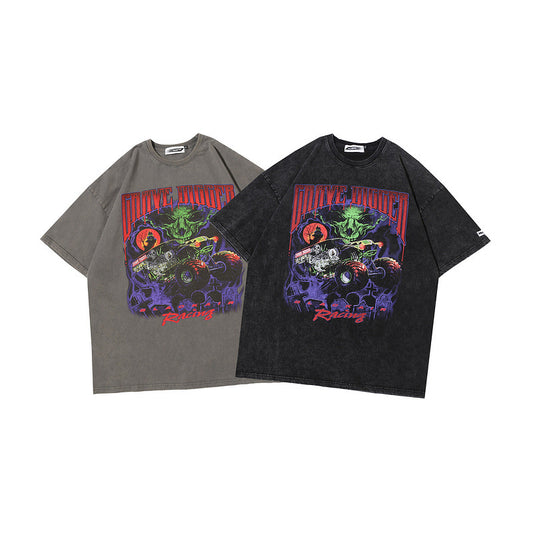 Camiseta Vintage de Calle Desgastada y Oscura