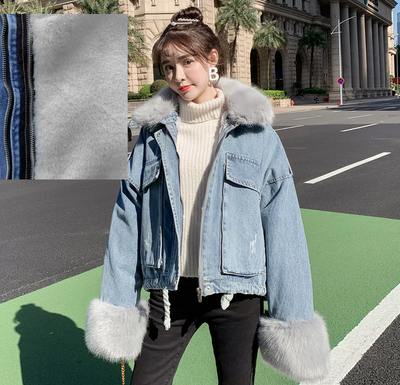 Chaqueta Denim Dos Piezas con Cuello de Conejo Desmontable - Image 34
