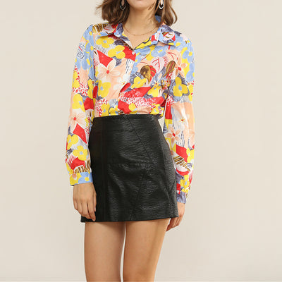 Blusa Casual de Chifón con Estampado Floral y Manga Larga para Mujer - Image 4