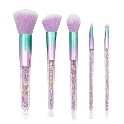 Set de 5 Brochas de Maquillaje con Mango Transparente - Image 8