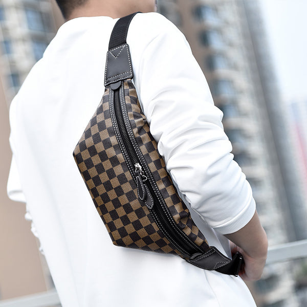 Bolsa Cruzada Cuadriculada para Hombre - Messenger Multiusos con Diseño Moderno
