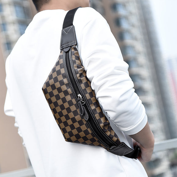 Bolsa Cruzada Cuadriculada para Hombre - Messenger Multiusos con Diseño Moderno