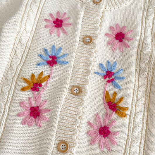 Pelele Tejido Artesanal con Bordados para Bebé Niña - Image 17