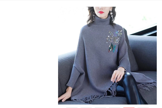 Suéter Cuello Alto Mujer Otoño Invierno Manga Larga Holgado - Image 2