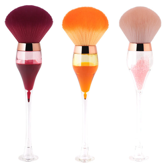 Brocha de Maquillaje Fluida Forma Copa de Vino - Aplicador Profesional de Polvo y Rubor - Image 3