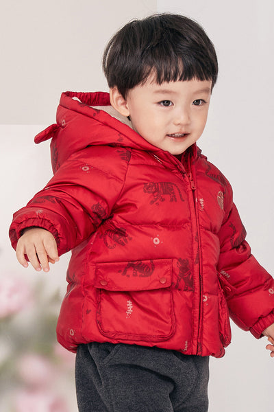 Abrigo Acolchado Rojo Tigre para Niños y Niñas - Diseño Anual - Image 5