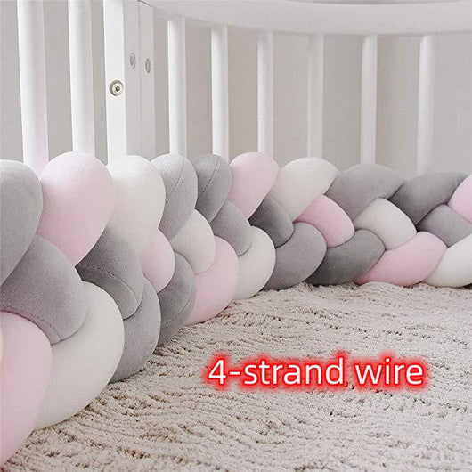 Protectores de Cuna Trenzados Alargados con Almohada Decorativa - Image 55