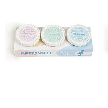 Beige Petsville tennis ball for dogs in a light yellow cylindrical container with a playful dog illustration. - Image 9