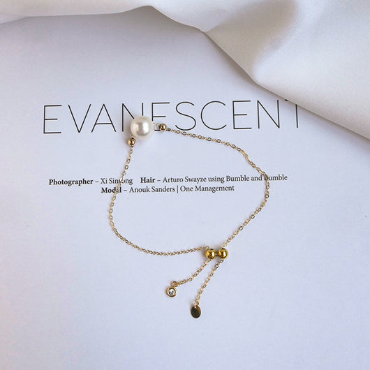 Pulsera de Oro 14K con Perla de Agua Marina y Cáñamo Natural - Image 17