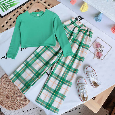 Conjunto Infantil: Blusa Cuadrille + Pantalón Ancho Elegante - Image 5