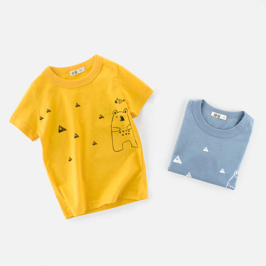 Playera Infantil de Manga Corta con Diseño de Caricatura