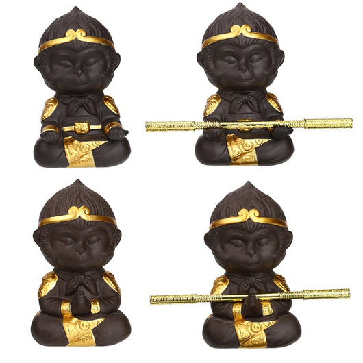 Juego de Té Kung Fu en Arcilla Púrpura con Estatua del Rey Mono - Decoración para Bandeja de Té - Image 5