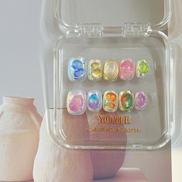 Stickers de Uñas Cristal Piedras Naturales - Diseño Ins Primavera Verano