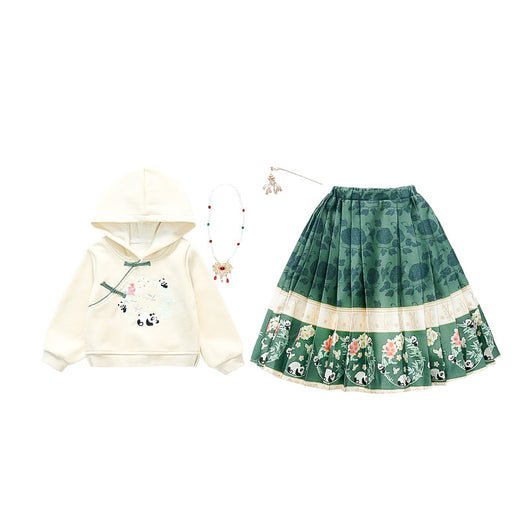 Conjunto de Falda Tipo Cabeza de Caballo Acolchada con Forro Polar para Niñas - Image 7