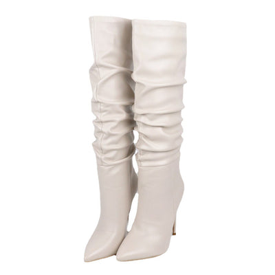 Botas Stiletto de Punta Plisada para Mujer - Tacón Alto Elegante - Image 11