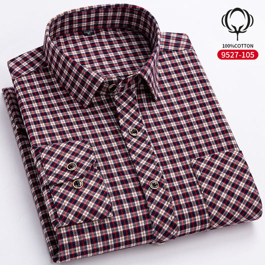 Camisa de Cuadros Suelta en Algodón para Hombre de Manga Larga - Image 9