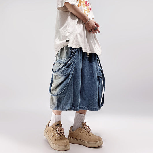 Shorts Denim Cargo Suelto Five Points Casual para Hombre