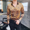 Camisa Slim Coreana de Manga Larga
