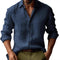 Camisa Clásica de Manga Larga para Hombre - Colores Sólidos Europeos