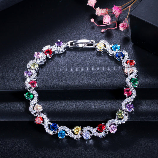 Pulsera de Oro Blanco con Diamantes Brillantes - Image 2