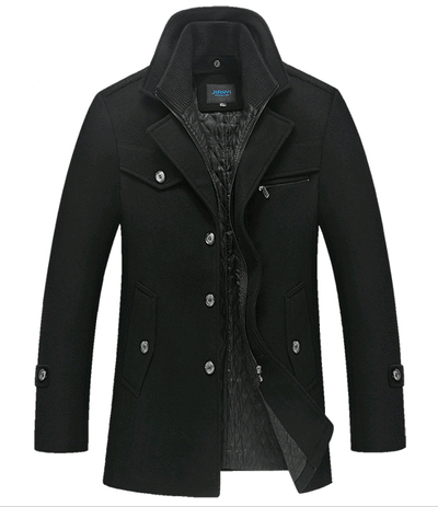Abrigo Ejecutivo de Invierno para Hombre - Gabardina Gruesa con Doble Cuello - Image 3