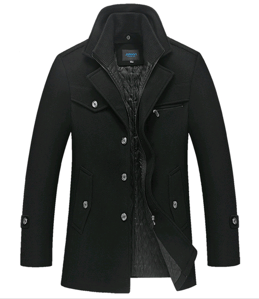 Abrigo Ejecutivo de Invierno para Hombre - Gabardina Gruesa con Doble Cuello - Image 3