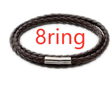 Pulsera de Cuero Trenzado Personalizada para Hombre con Nombre y Acero Inoxidable - Image 44