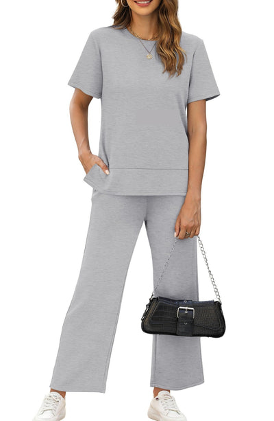 Blusa Suelta de Cuello Redondo Manga Corta para Mujer - Image 24