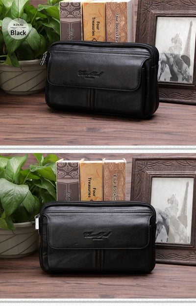Cartera Clutch de Cuero Genuino Primera Capa para Hombre - Image 18