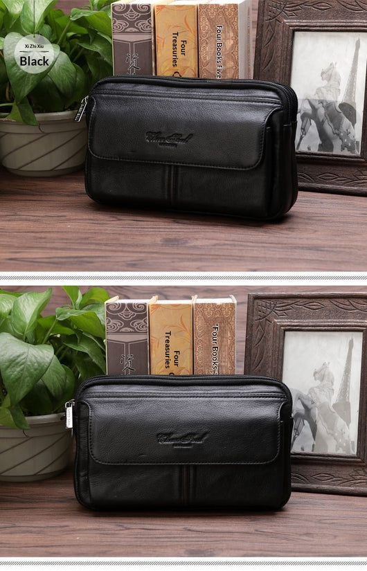 Cartera Clutch de Cuero Genuino Primera Capa para Hombre - Image 18