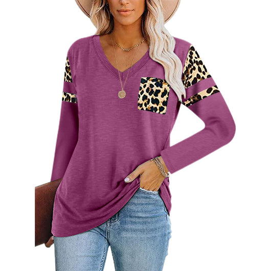 Blusa Estampado Leopardo con Cuello V y Mangas Largas - Image 11