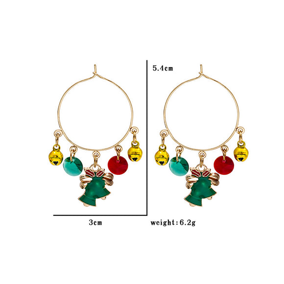 Aretes Navideños Muñeco de Nieve con Cascabel y Letras del Alfabeto