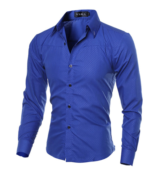Camisa de Cuadros Diamante para Hombre - Manga Larga Elegante - Image 11
