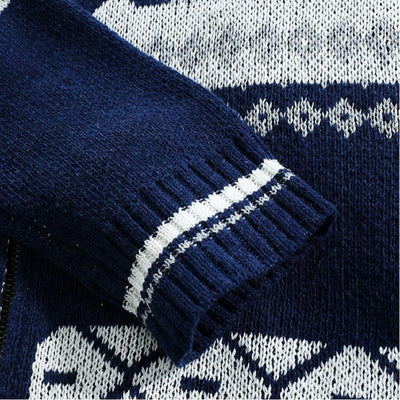 Cardigan Suéter Jacquard con Cierre para Hombre - Image 10
