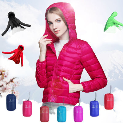 Chaqueta Acolchada Ligera con Capucha para Mujer - Diseño Slim Moderno
