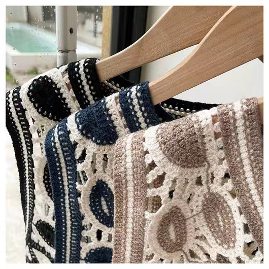 Chaleco de Primavera con Cuello V Irregular y Bordado Calado para Mujer - Image 14
