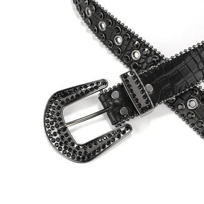 Cinturón Ancho Hip Hop con Remaches y Lentejuelas Brillantes Estilo Punk - Image 31