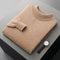 Suéter de Cuello Medio en Lana para Hombre - Pullover Ligero Otoño Invierno