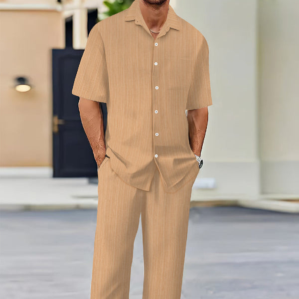Traje Ejecutivo de Manga Corta en Colores Sólidos para Hombre