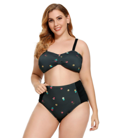Traje de Baño Bikini Talla Grande con Estampado Floral y Diseño Fruncido - Image 20