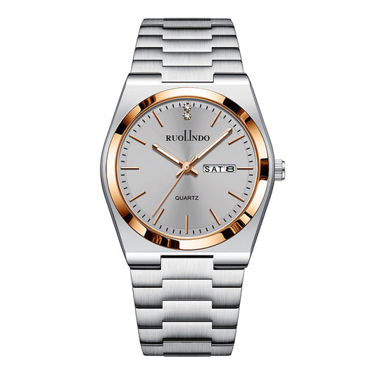 Reloj de Hombre Acero Inoxidable Doble Calendario con Esfera Luminosa - Image 9